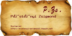 Pöstényi Zsigmond névjegykártya