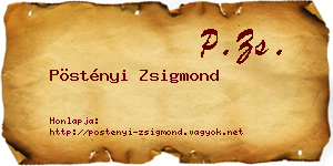 Pöstényi Zsigmond névjegykártya