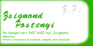 zsigmond postenyi business card